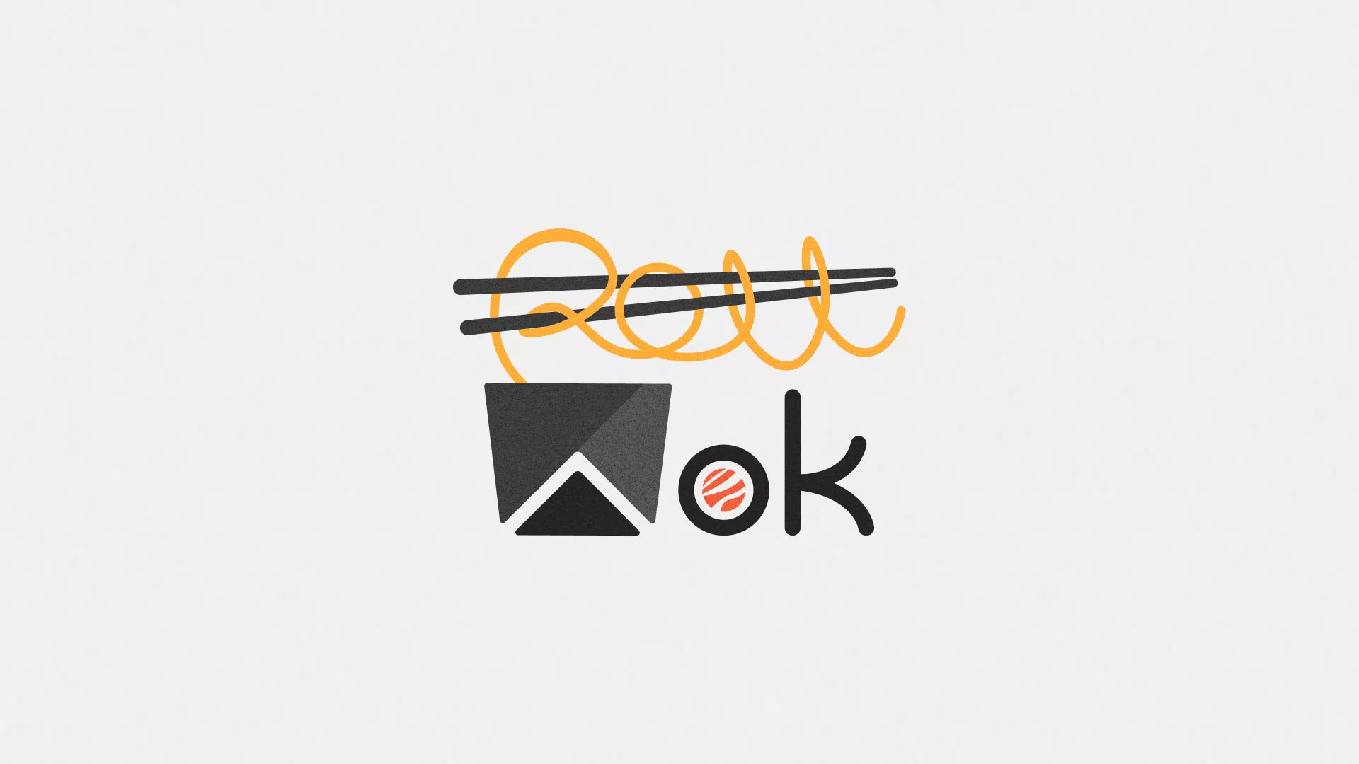 Разработка логотипа суши-бара «Roll Wok Club» в Слюдянке