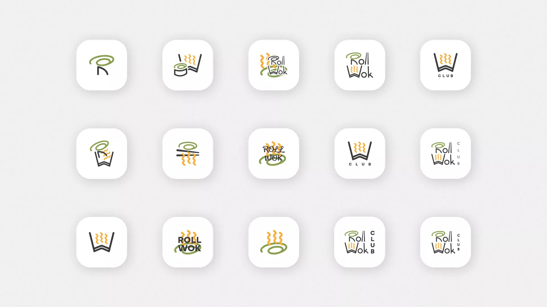 Разработка иконки приложения суши-бара «Roll Wok Club» в Слюдянке